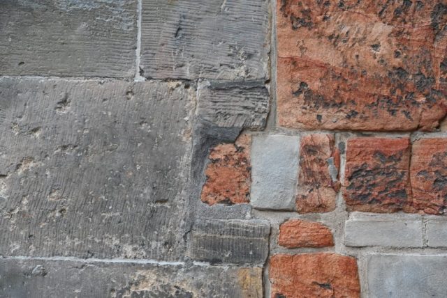 Photo in close up from bricks of a church