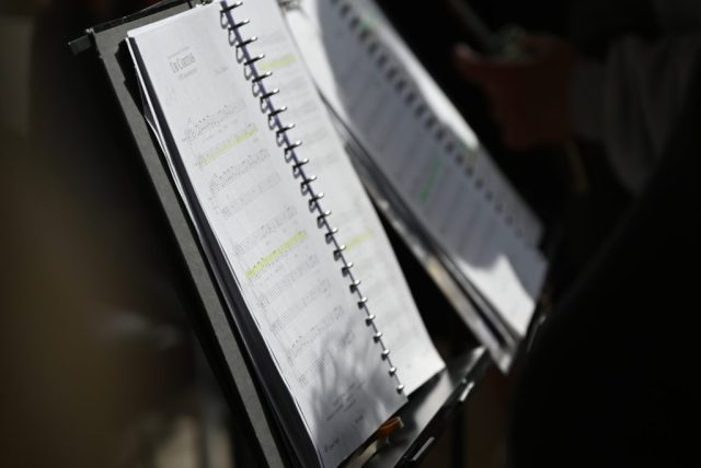 Photo of sheetmusic on a music stand