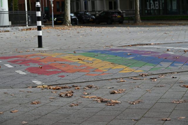 Photo of a demolished Rainbow path